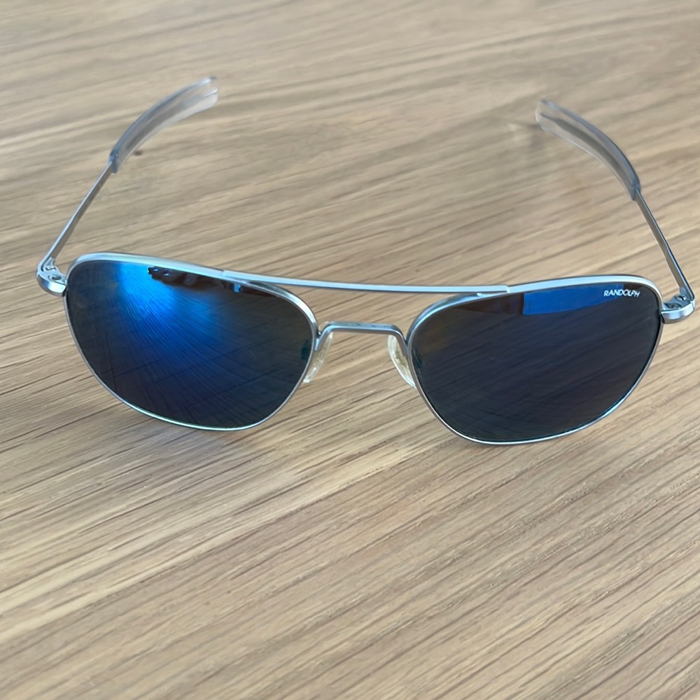 Randolph blue tint matte chrome sunglasses